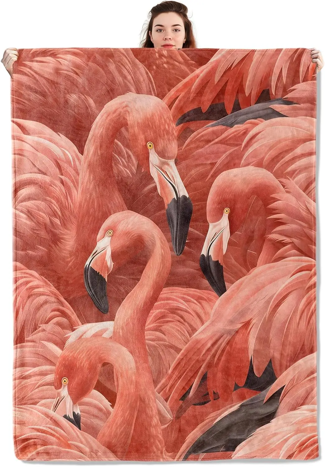 Decorative Flamingo Print Throw Blanket for Home Decor Tropical Living Room Boho Animal Bed Cover Cozy Throw Gift Accent Bedding