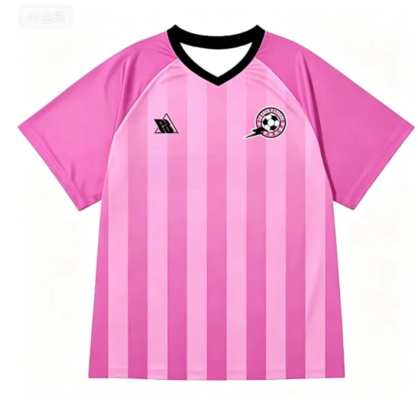 Camiseta Deportiva de Mujer con Rayas Verticales Rosas, Estampado 305, Cuello en V, Transpirable, Estilo Kawaii, para Verano