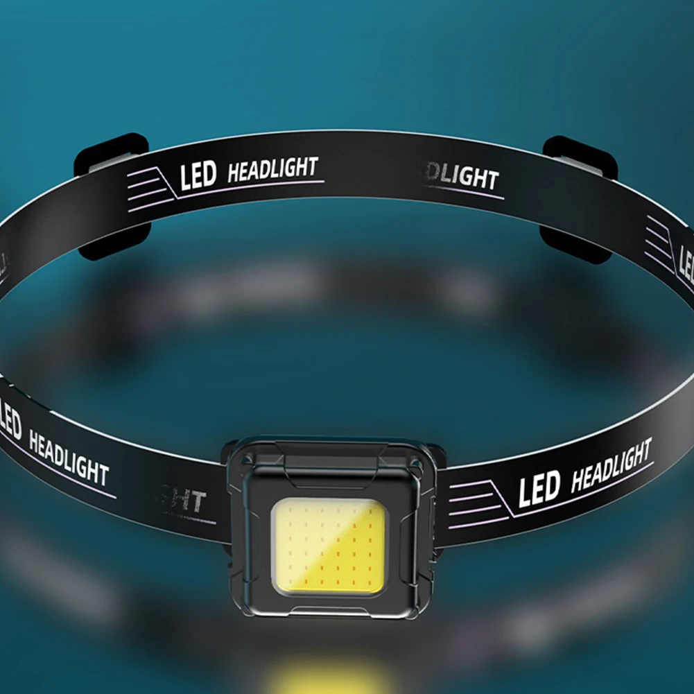 LED Work Light 4 Light Modes Multifunctional Head Torch Type C USB Charging Compact Head Flashlight for Camping Running Hiking