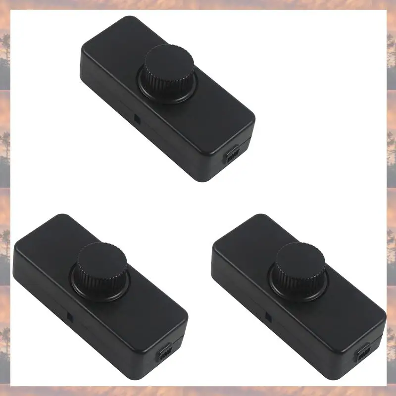 Sakelar Peredup LED Inline 3X Tren 2025, ON/OFF Putar Bawaan dan Peredup Kontrol Kenop untuk LED 3-100W/Blac Pijar Dapat Diredupkan