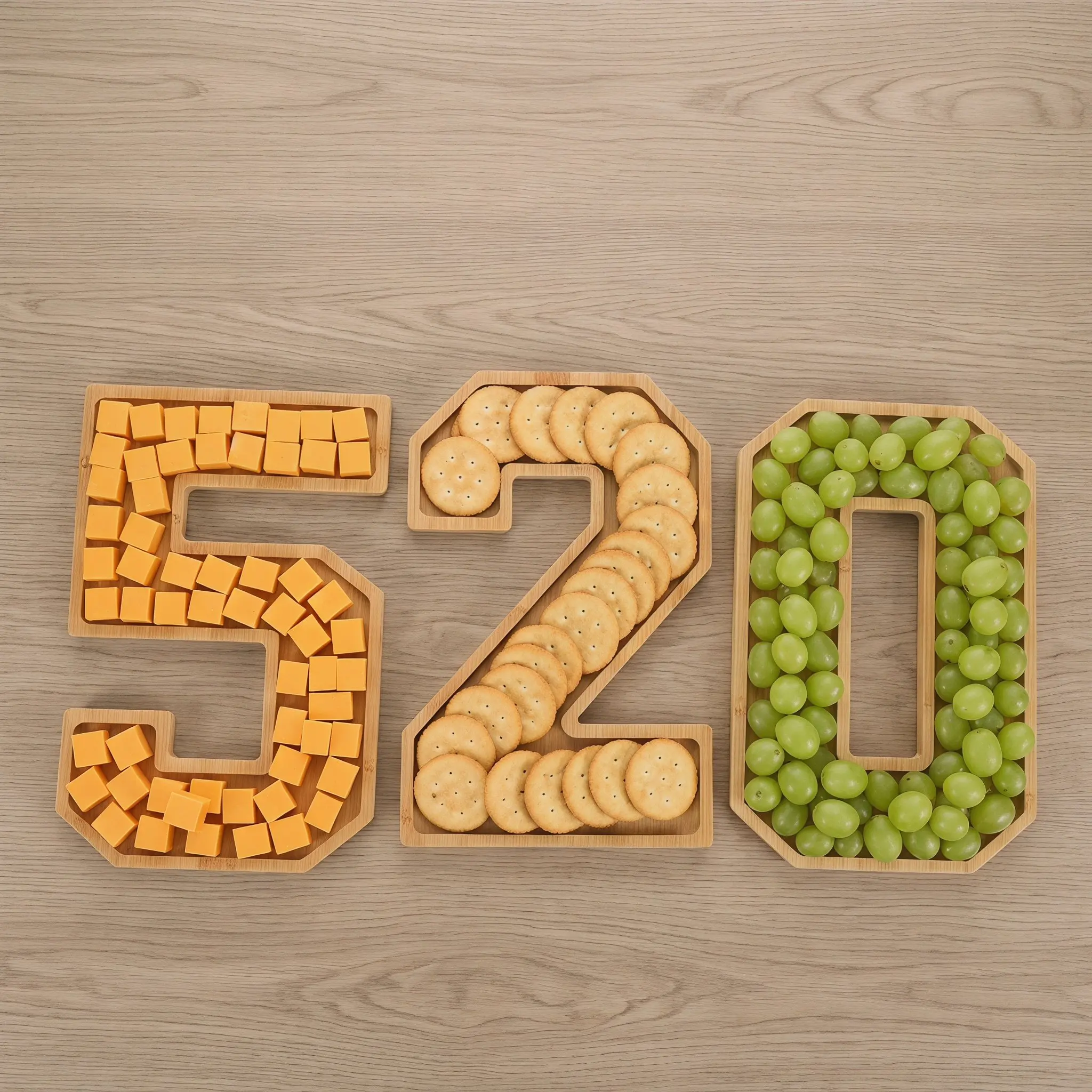 1Set 250 Number Wooden Charcuterie Board Box Fillable Serving Tray for Party Graduation July 4Th Anniversary Birthday Fruit