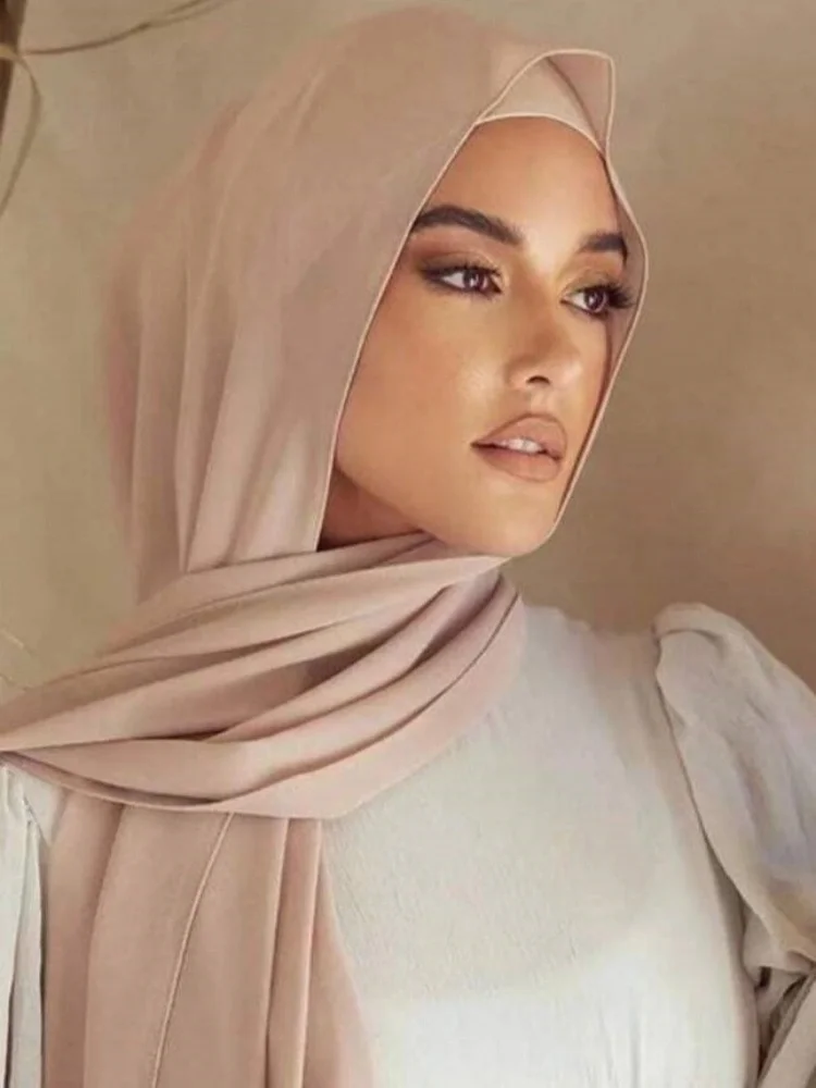 64Color Muslim Ramadan Chiffon Hijab Scarf Women Solid Color Shawl Head Wrap For Scarves Ladies Female Neckerchief