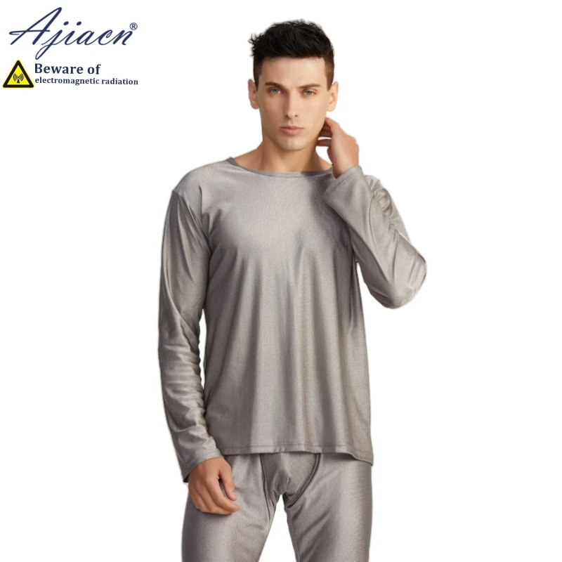 Promotion Anti-radiation 100% silver fiber knitted fabric men's long underwear Electromagnetic radiation shielding underwear