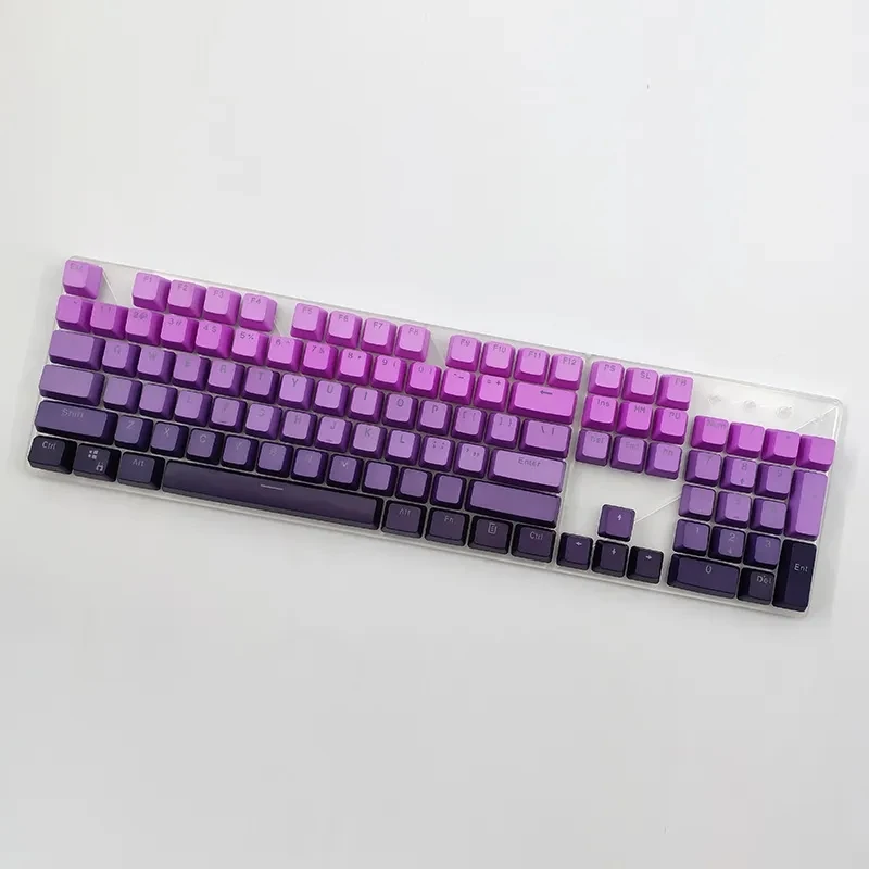 104ปุ่มทึบ OEM PBT Gradient Keycaps สำหรับแป้นพิมพ์ด้านข้างแกะสลัก Universal Keycaps สำหรับแป้นพิมพ์ MX Switch