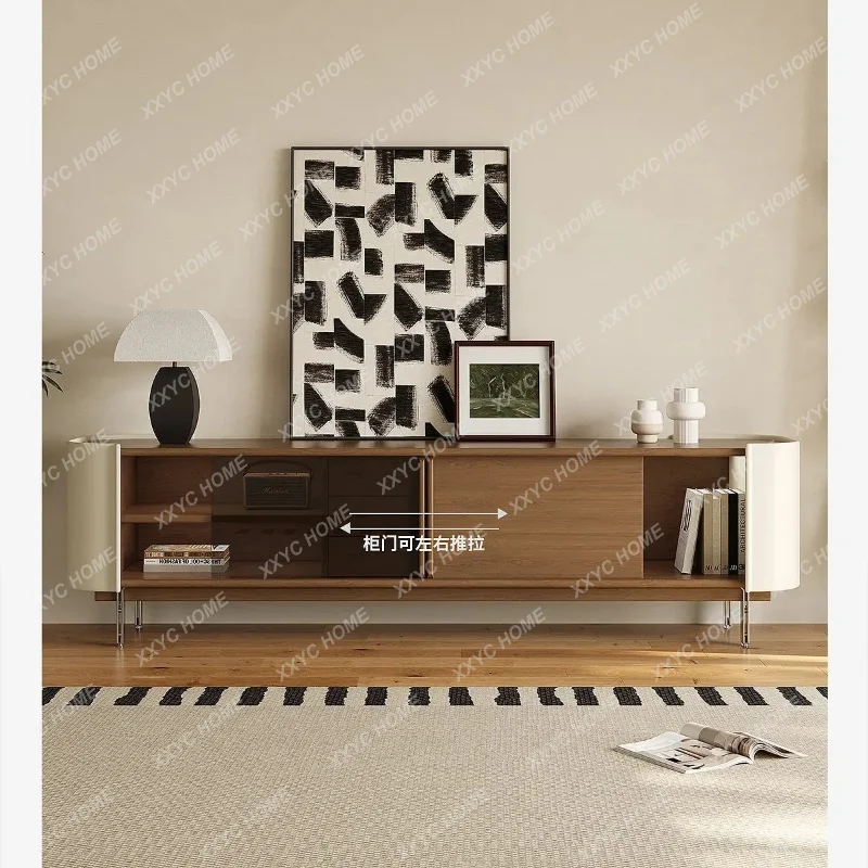 XX Mid-Century Modern Solid Wood TV Stand For Living Room New Retro Small TV Cabinet