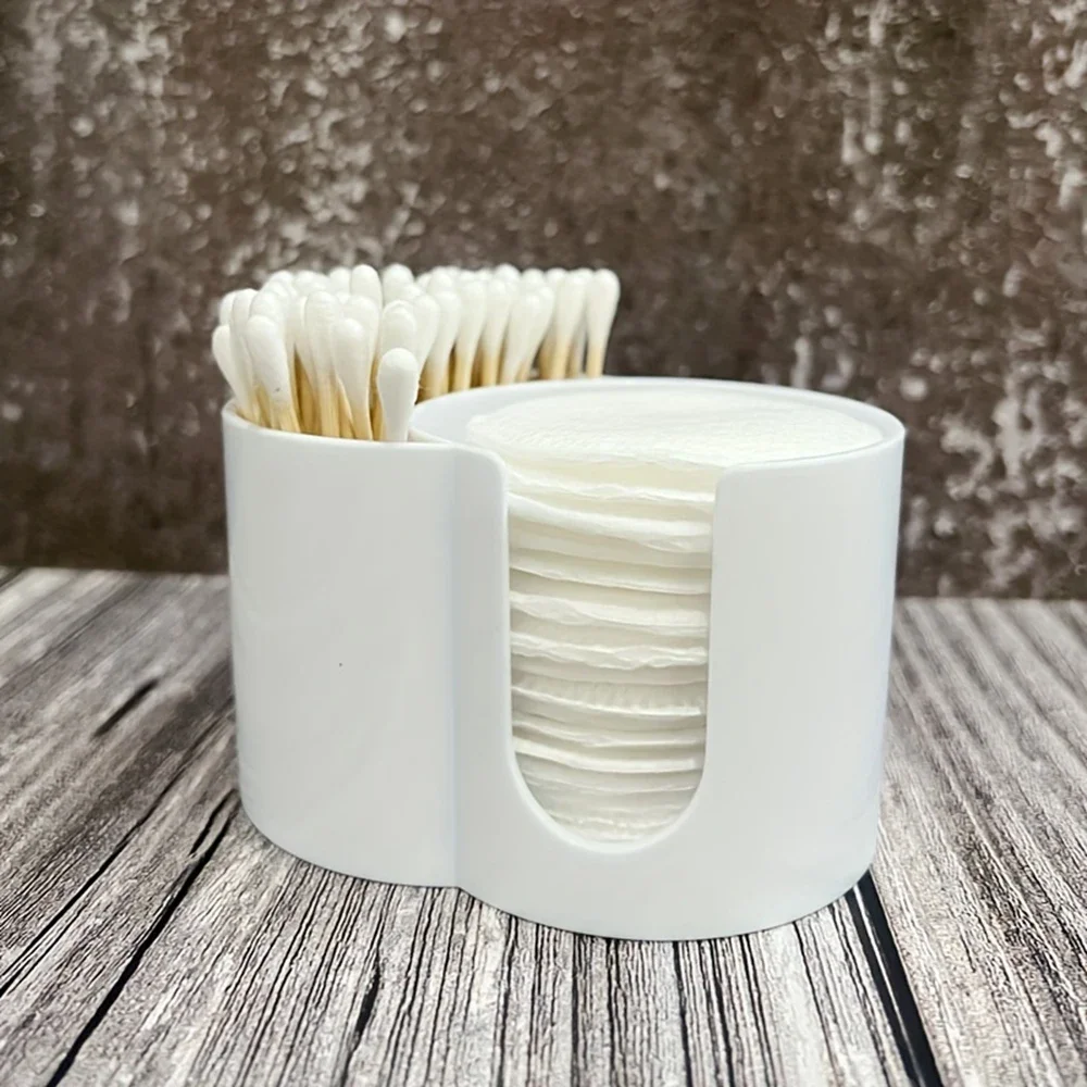 

Acrylic Storage Box Bathroom Jar Makeup Organizer Cotton Round Pad Holder Cotton Swab Box Qtip Holder Dispenser Organizer Jar