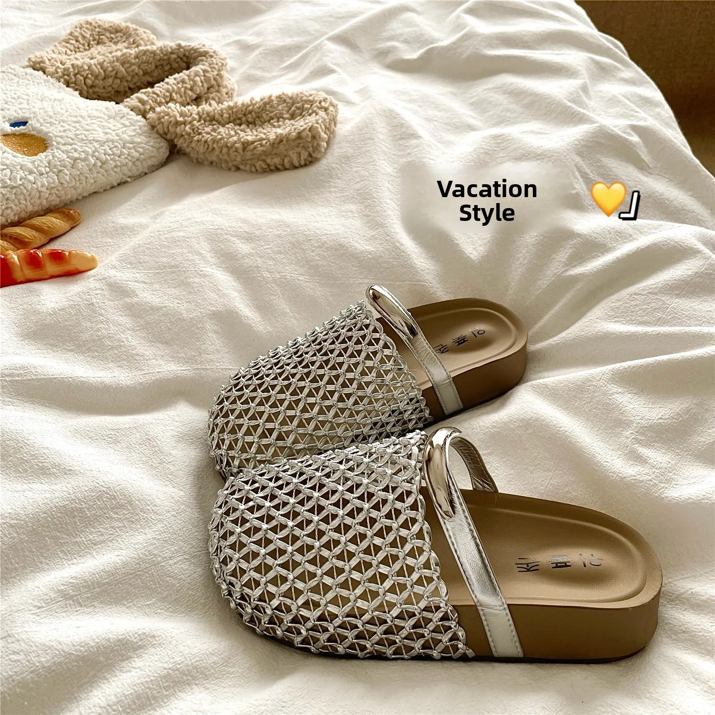 

Women's Summer Thick Bottom Sandals Open Toe Slip-On Breathable Mesh Hollow out Design Outdoor Wear Casual Slip-On Shoes