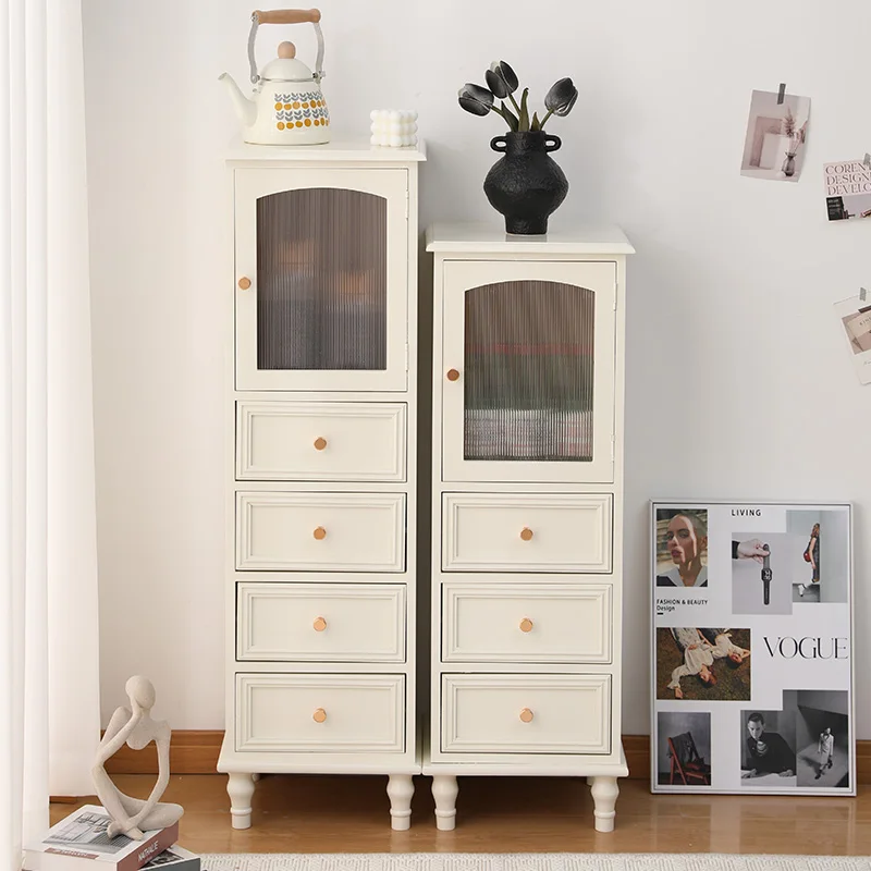 

American solid wood dining side small apartment storage locker wine cabinet cream wind living room multi-functional locker