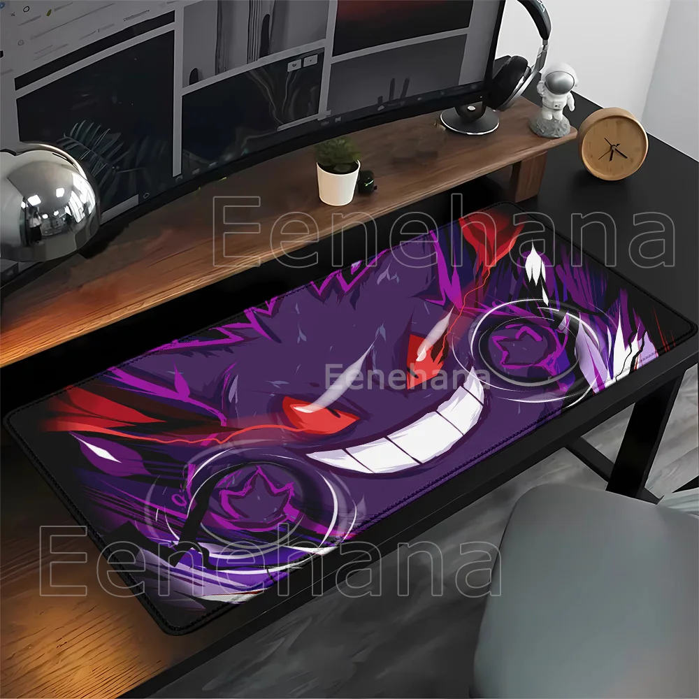Gengar pokemon Anime Kawaii Mouse Pad PC Keyboard Gaming Office Cute playmat HD printing overlock esports Non-slip base Desk Mat