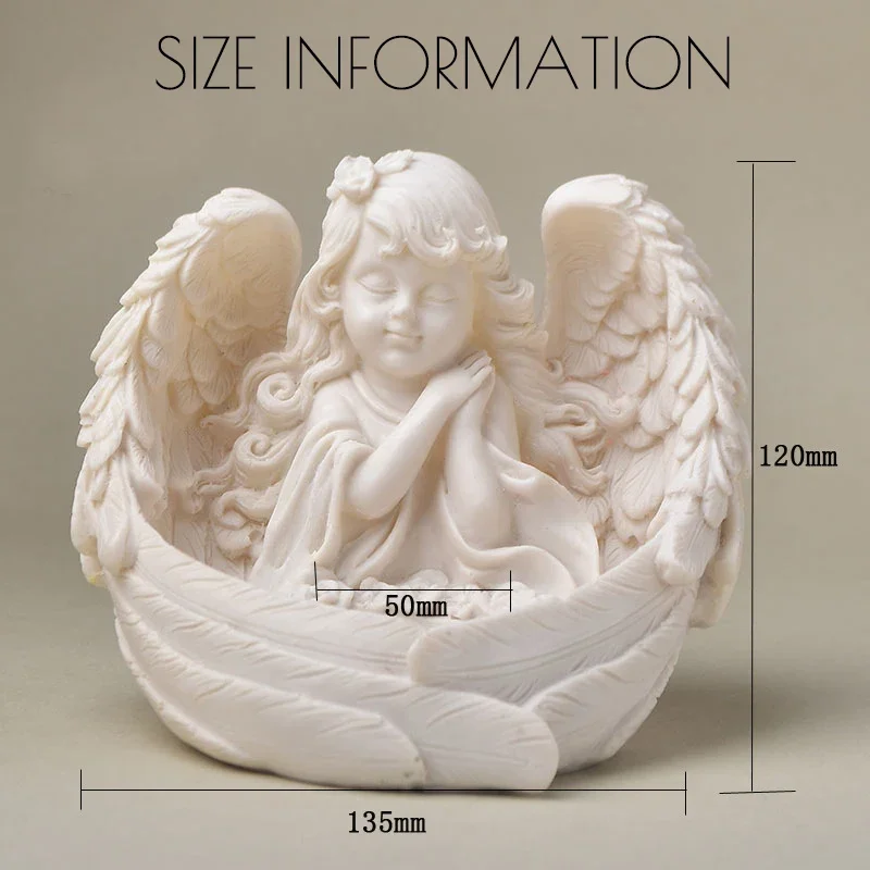 Prayer Girl Angel Candlestick Resin Angel Sculpture Candle Tealight Holder Memorial Gifts Home Decoration Wedding Holiday Gifts