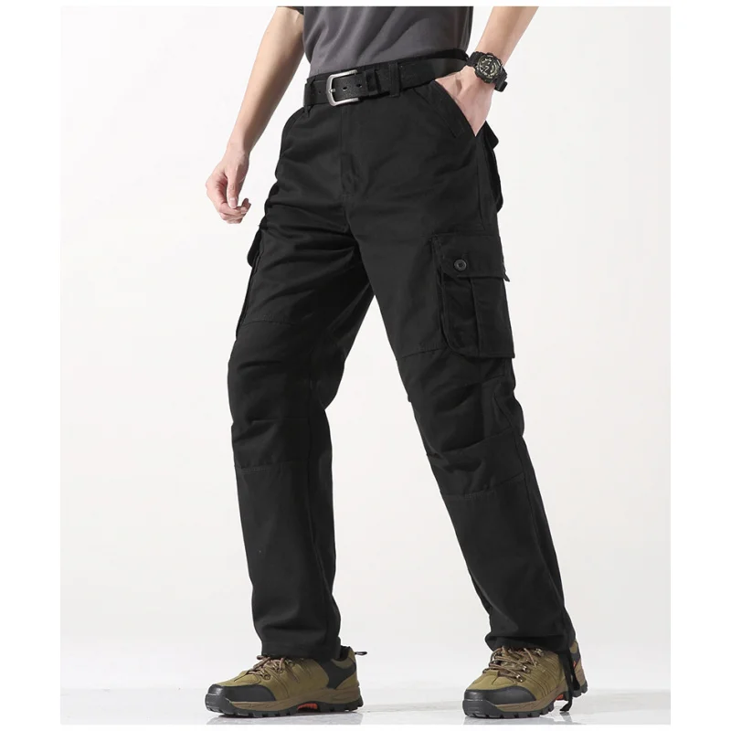 

GIOIOMen's Casual Pants，Four Seasons American Style Multi-Pocket Loose Straight Cotton Cargo Pants