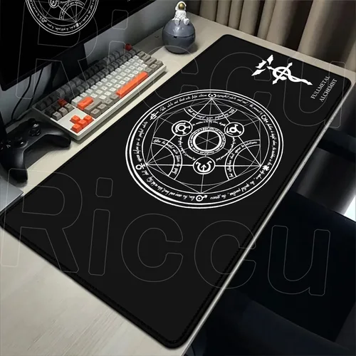 Imagen 2 del producto Alfombrilla de ratón grande Fullmetal Alchemist, alfombrilla de ratón personalizada para el hogar, alfombrilla de teclado XXL, alfombra antideslizante para oficina, alfombrilla suave para mesa de ordenador