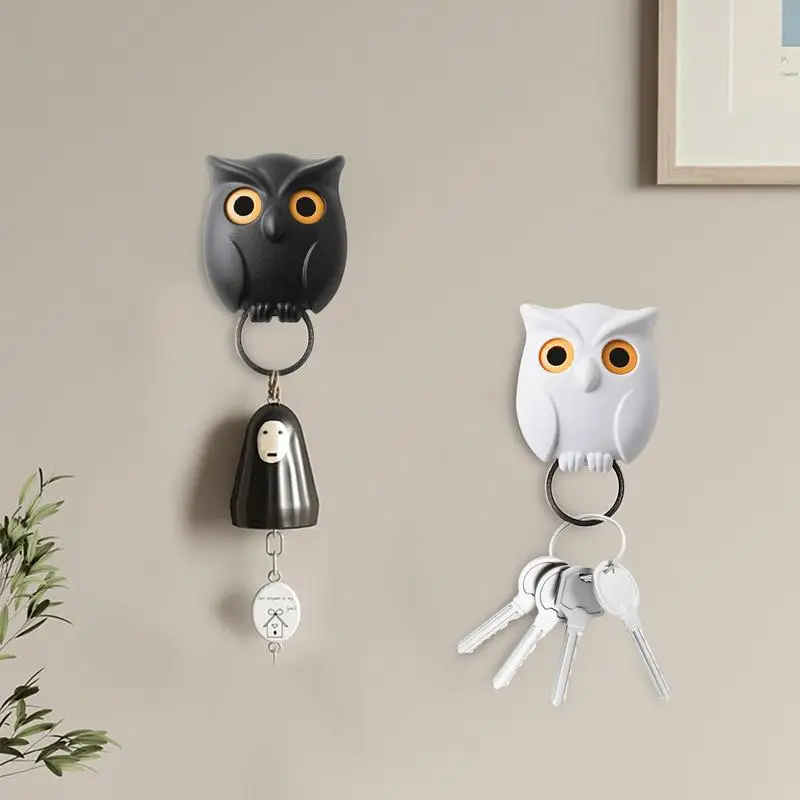 Hooks Owl Magnetic Key Hook Auto Blinking Cute Hooks No Punch Storage Hooks Kitchen Home Wall Decoration Hooks