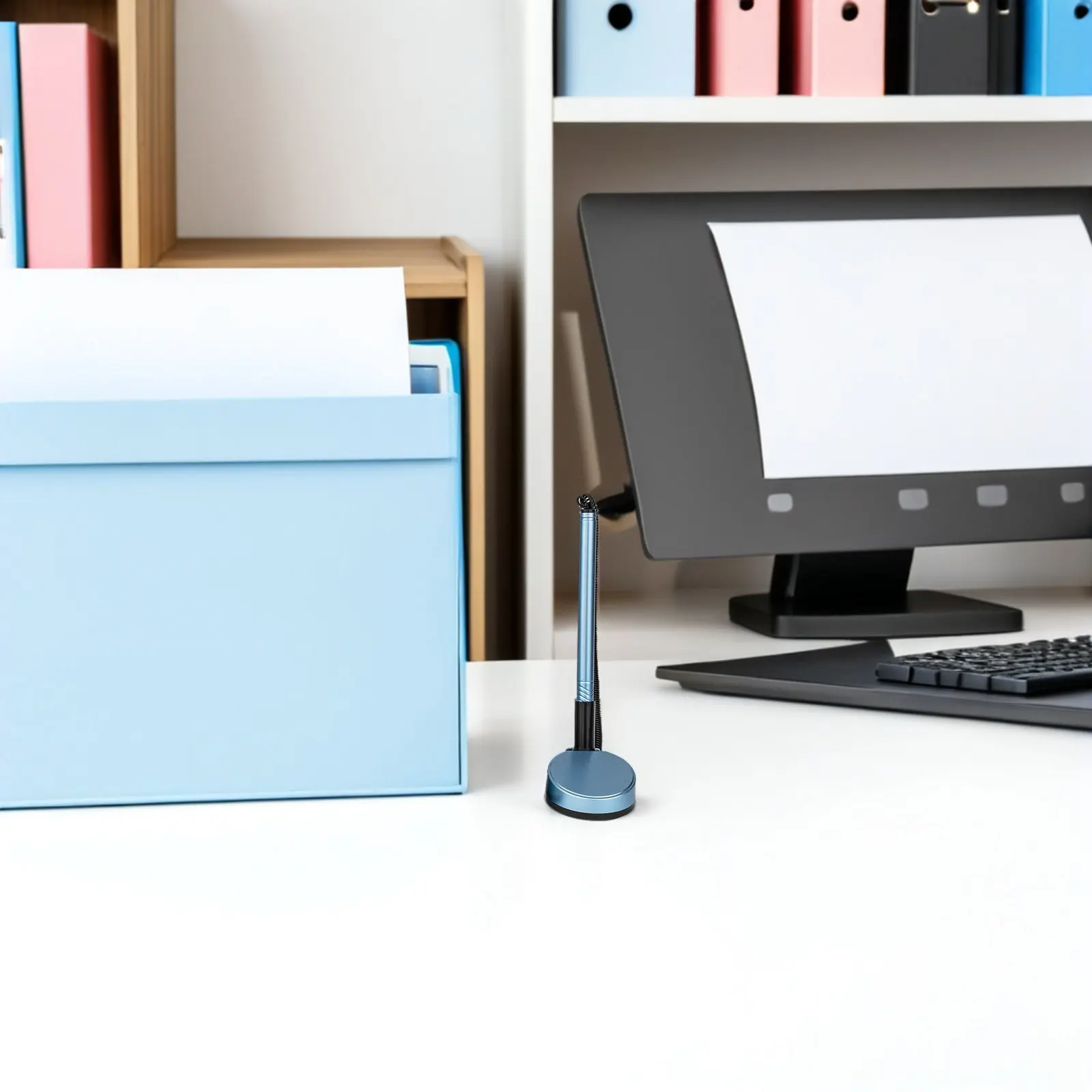 

8Pcs Black Counter Signature Pen Secure Desktop Pen Holder Business Reception Bank Guest Book Signing Office Writing