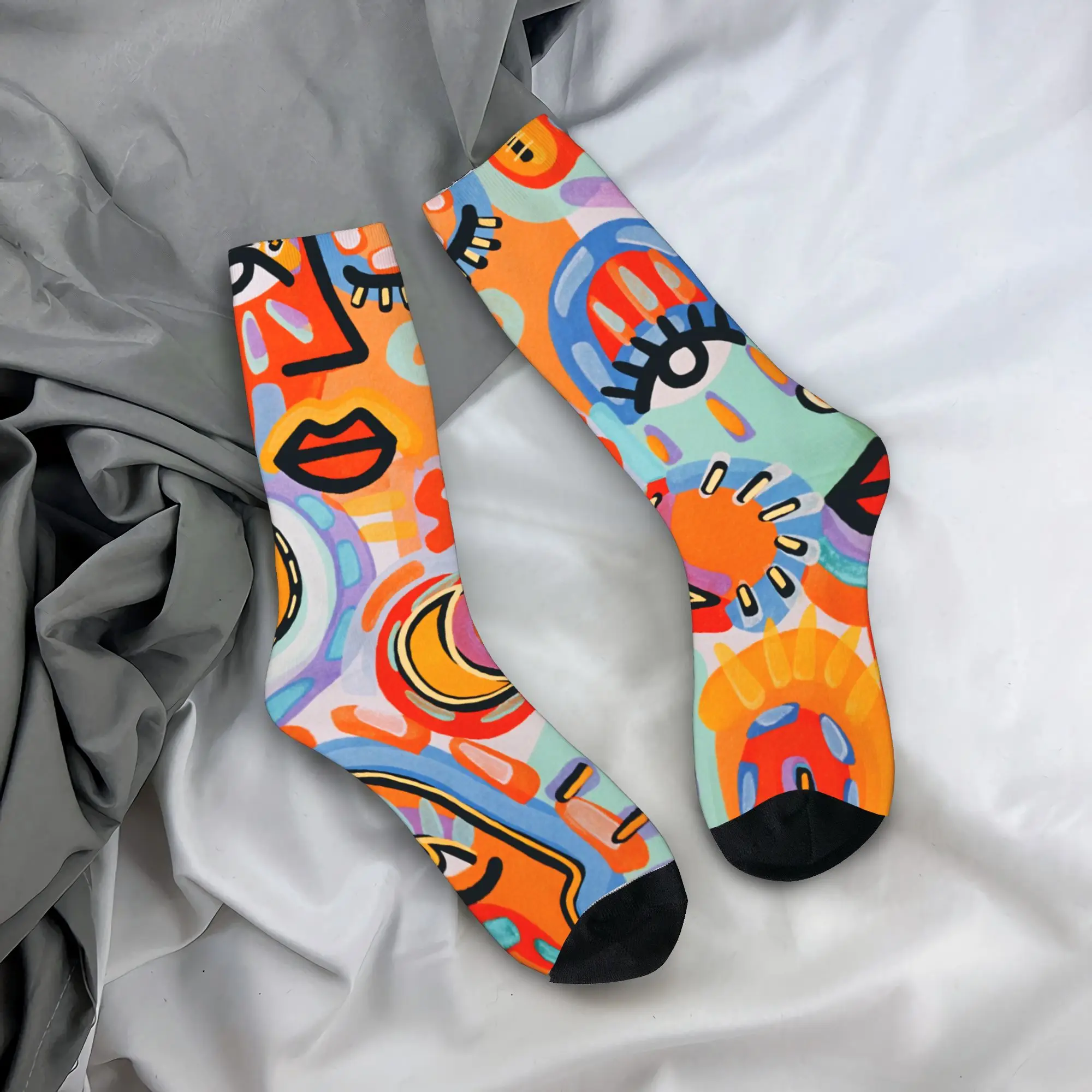 

Носки-балаклавы с изображением Пабло Пикассо, графические носки, нескользящие, для взрослых мужчин, мягкие, дышащие, зимние, для отдыха и бега