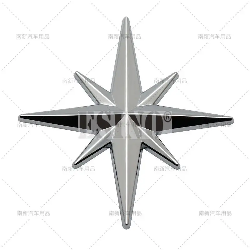 Car Styling 3D Eight-pointed Octagonal star Metal Alloy Adhesive Emblem Trunk Badge Fender Sticker Body Decal Car Accessory