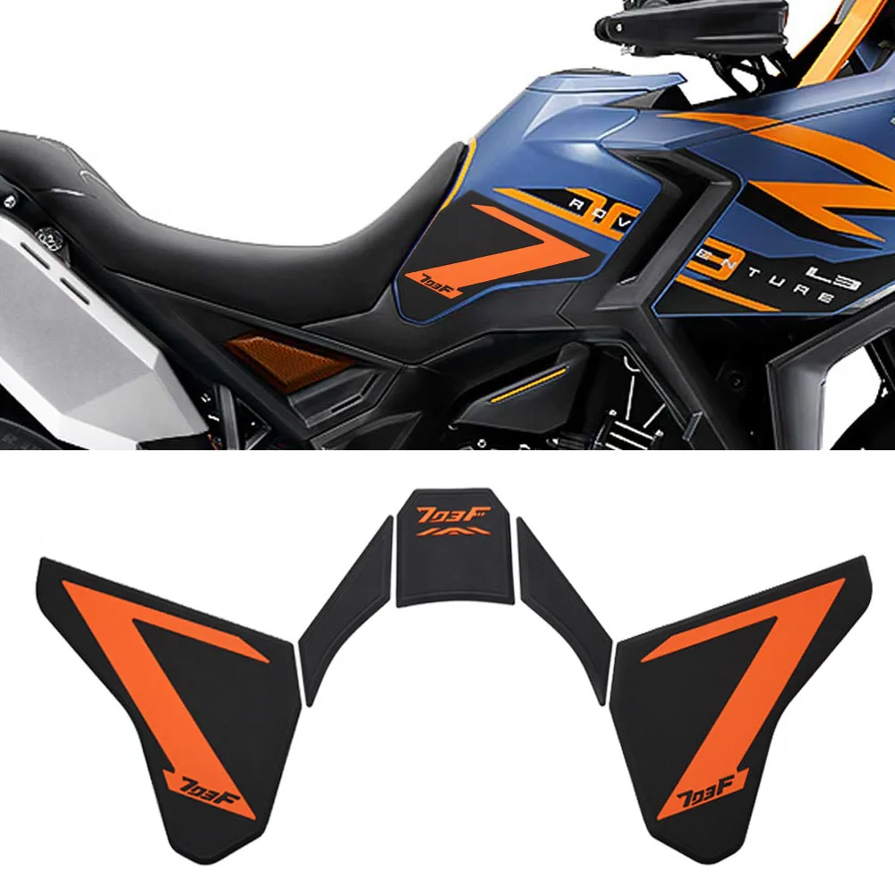 Motorcycle Fuel Tank Pad Anti-Slip Side 703F Waterproof Black White Motorcycle Fuel Tank pad Sticker for Zontes 703F
