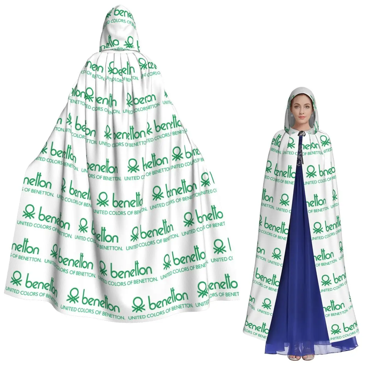 

Длинный плащ с капюшоном United Colors Of Benetton, средневековый костюм ведьмы, накидка для косплея, накидка на Хэллоуин, вампир, для взрослых, унисекс