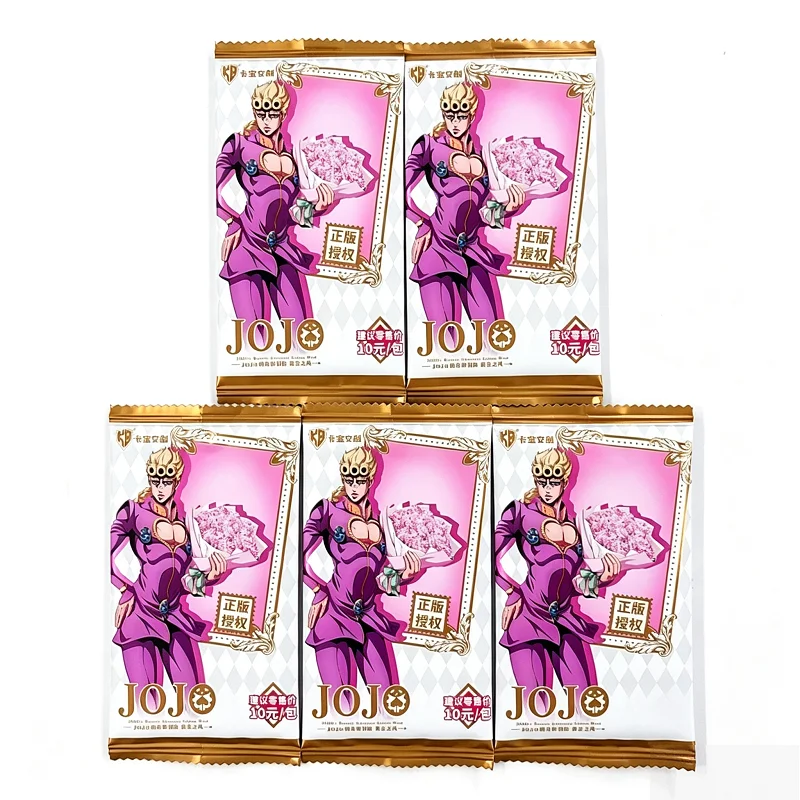 Random 3/5Packs JoJo's Bizarre Adventure Anime Trading Cards Giorno Giovanna Character Collectible Photo Card Fans Gift