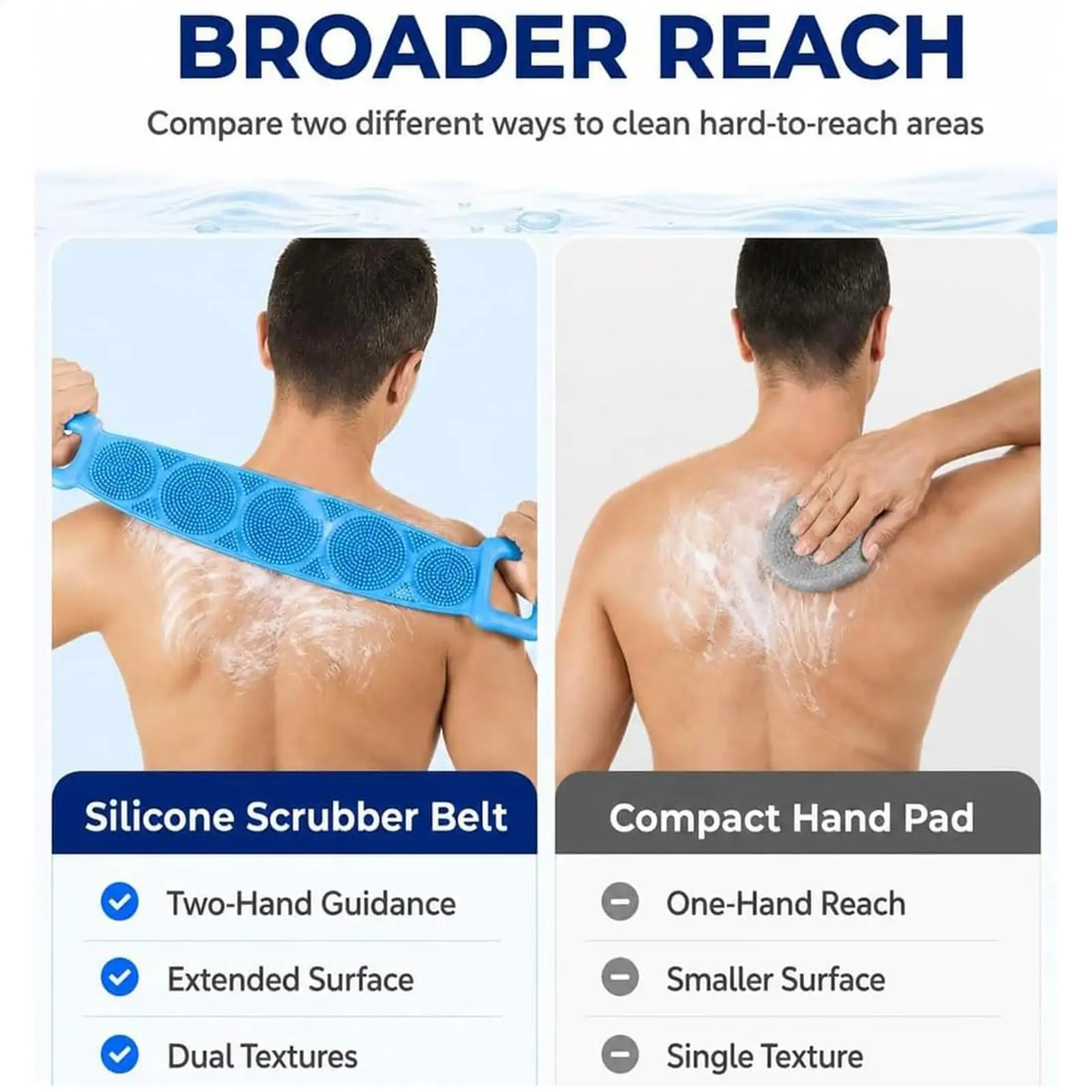 Body Sponge Silicone Back Brushes Bath Towels Scrubber Rubbing Back Peeling Massage Shower Belt Extended Skin Clean Brushes