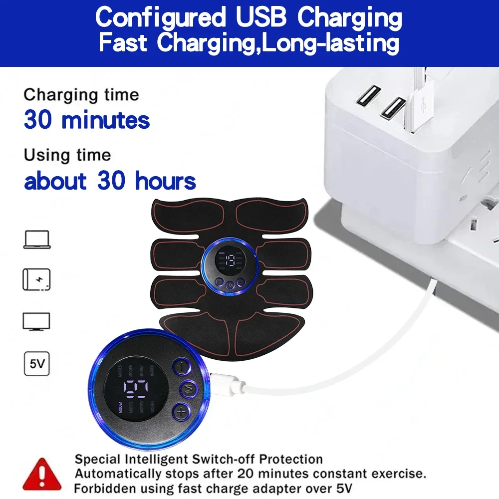 8 طرق EMS اللاسلكية محفز العضلات اللياقة البدنية المدرب ABS 2026 الكهربائية فقدان الوزن الجسم التخسيس ماساغادور USB شحن