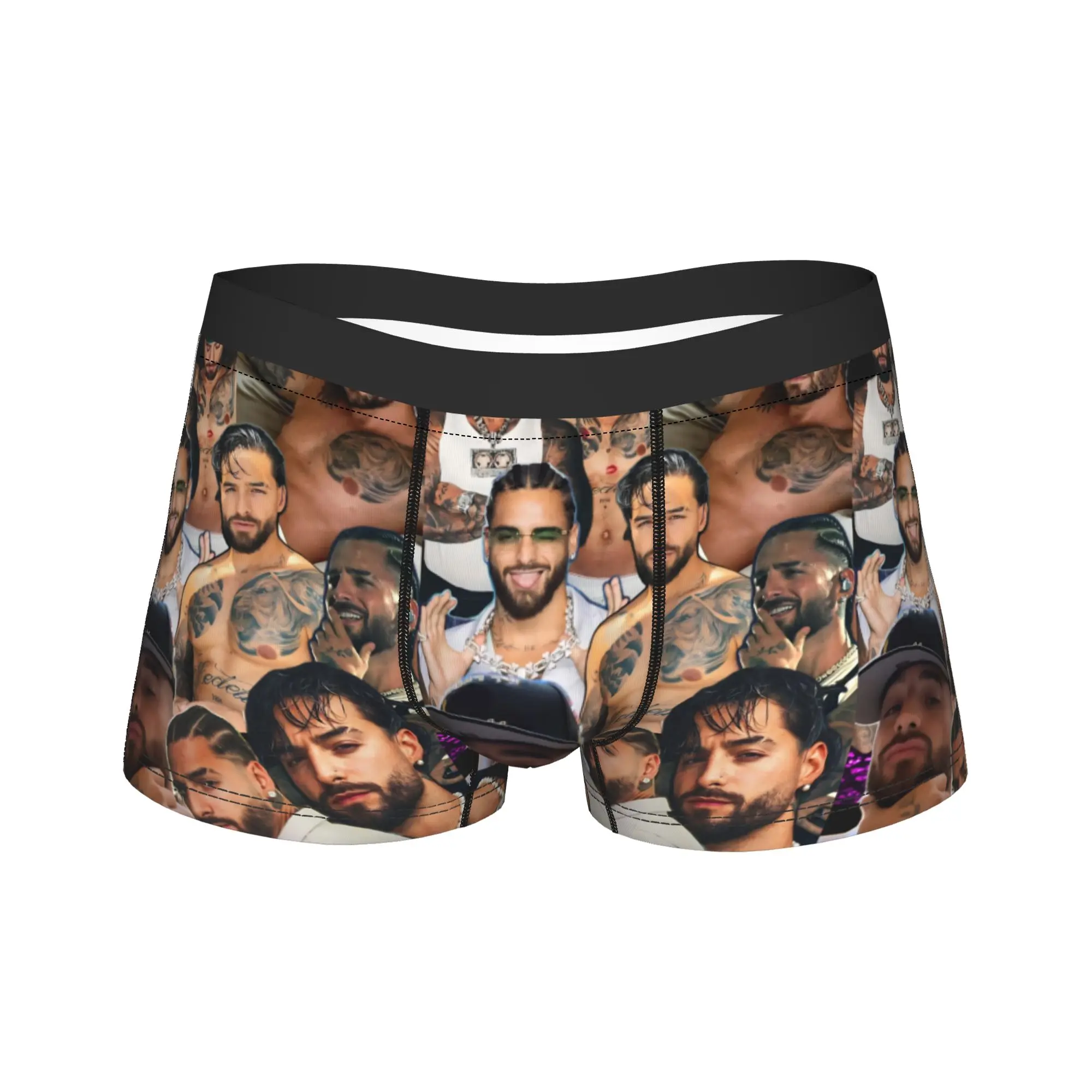 

Maluma Колумбийская певица, нижнее белье с фотоколлажем, мужские трусы, удобные шорты-боксеры с принтом, качественные трусы-боксеры, большой размер