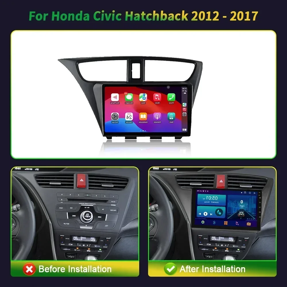 For Honda CIVIC Hatchback 2012-2017 Left Handle Drive Android 14 Car Stereo Radio Multimedia Video Navigation 4G GPS Head Unit