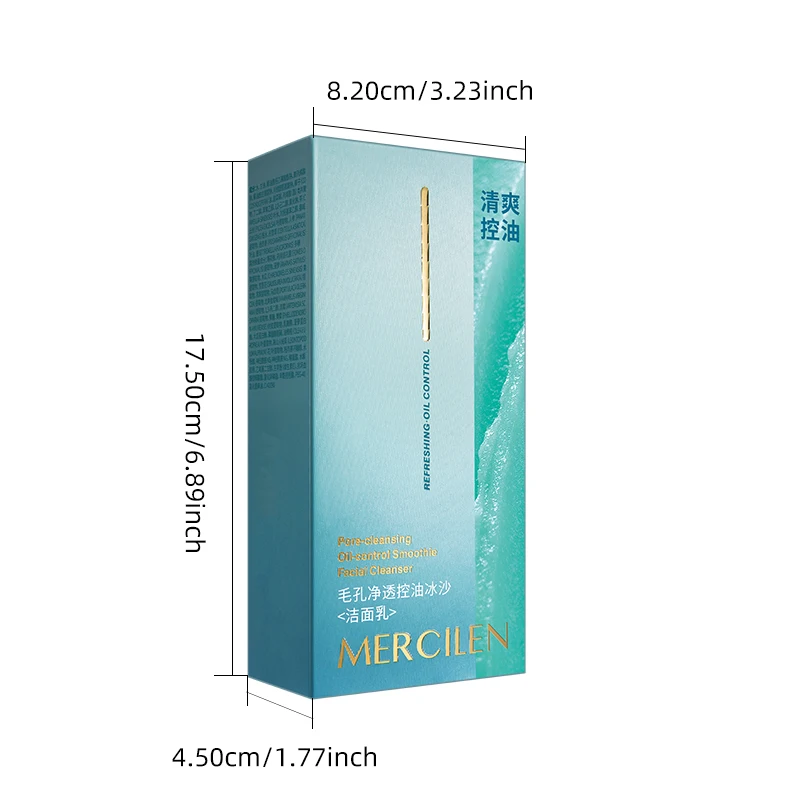 Mercilen Pore Clearing Oil Control Smoothie Cleanser 150g, Contains Vitamin E, Salicylic Acid, and Collagen to Deeply Cleanse Dirt, Remove Makeup, and Clean the Skin Without Making It Tight, Leaving the Skin Hydrated and Clean Suitable for Daily Care for Both Men and Women.