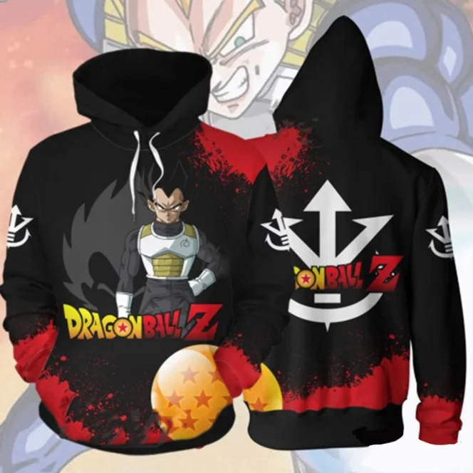 2026 Herbst/Winter Dragon Ball Retro Baumwoll-Warmer Baumwoll-Hoodie Herren 3D-Druck Sweatshirt Unisex Kinder Freizeitjacke