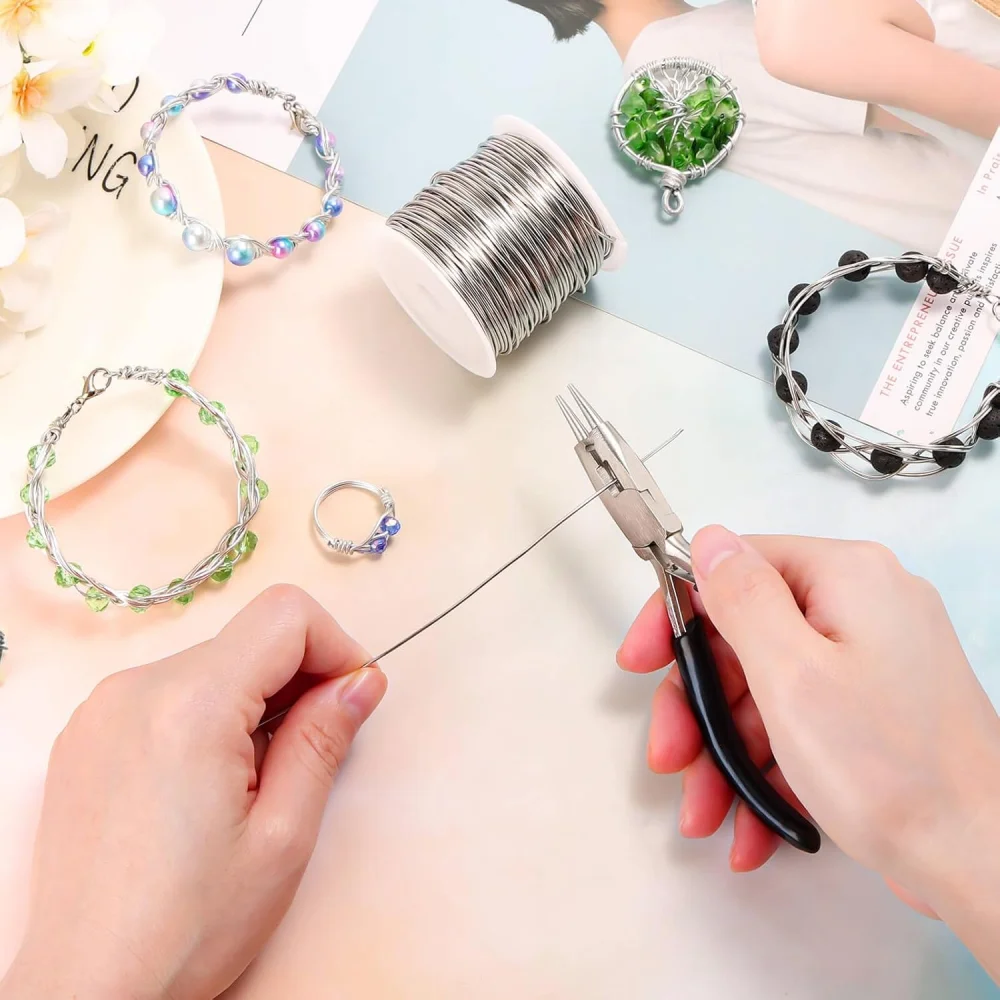 1 Rolle Edelstahl-Perlendraht, 0,1–1 mm langlebiger, nicht elastischer Basteldraht – für DIY-Schmuck, Verwendung mit ergonomischem Griff – Detail 8