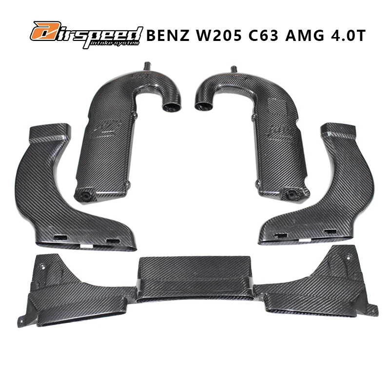 High Quality Dry Carbon Fiber 3K Twill Car Cold Air Intake Kits For Merceder Benz AMG C63 W205 M177 4.0T