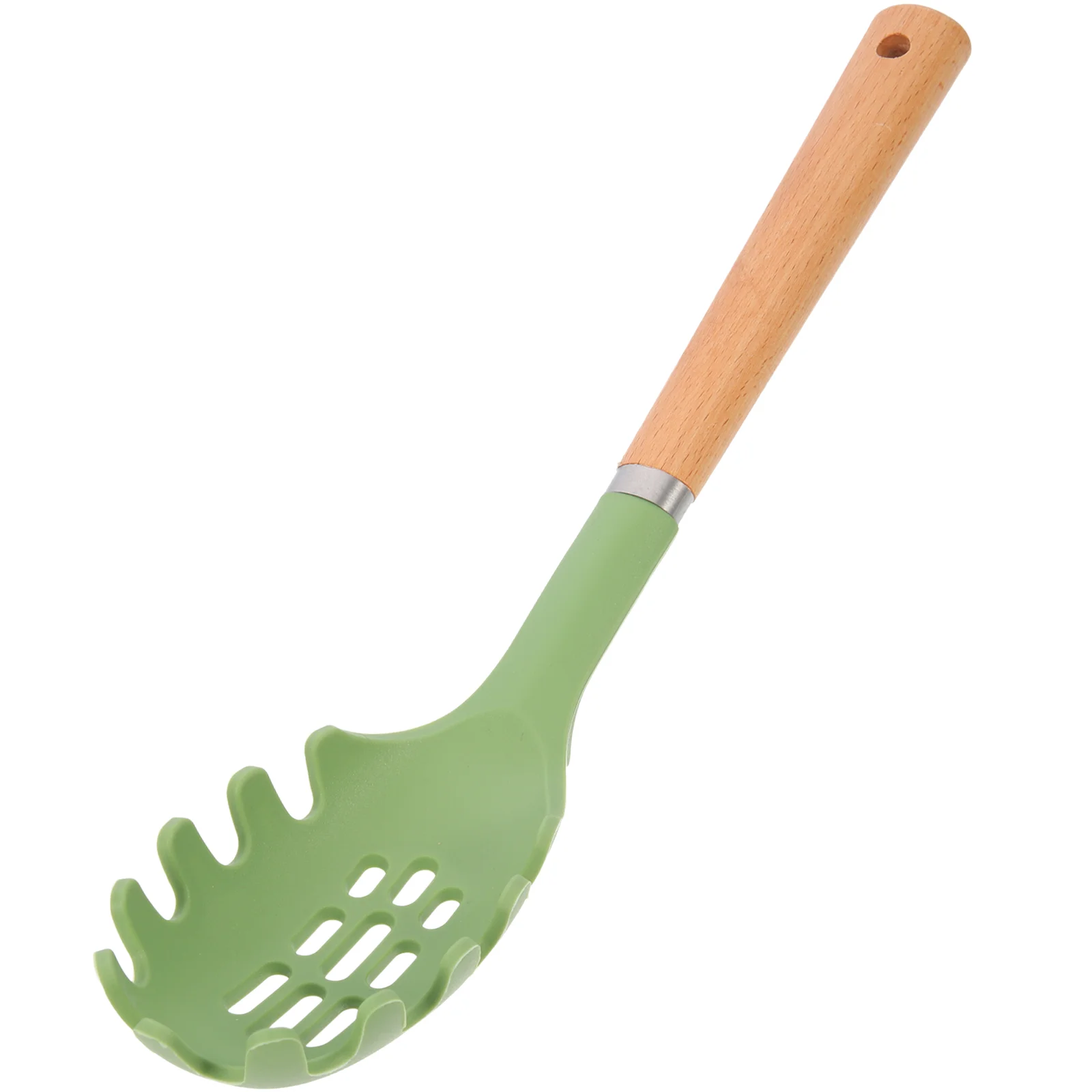 

Wooden Handle Silicone Kitchen Utensil Noodle Colanders Fork Spoon Pasta Server Serving Stainless Steel Spaghetti