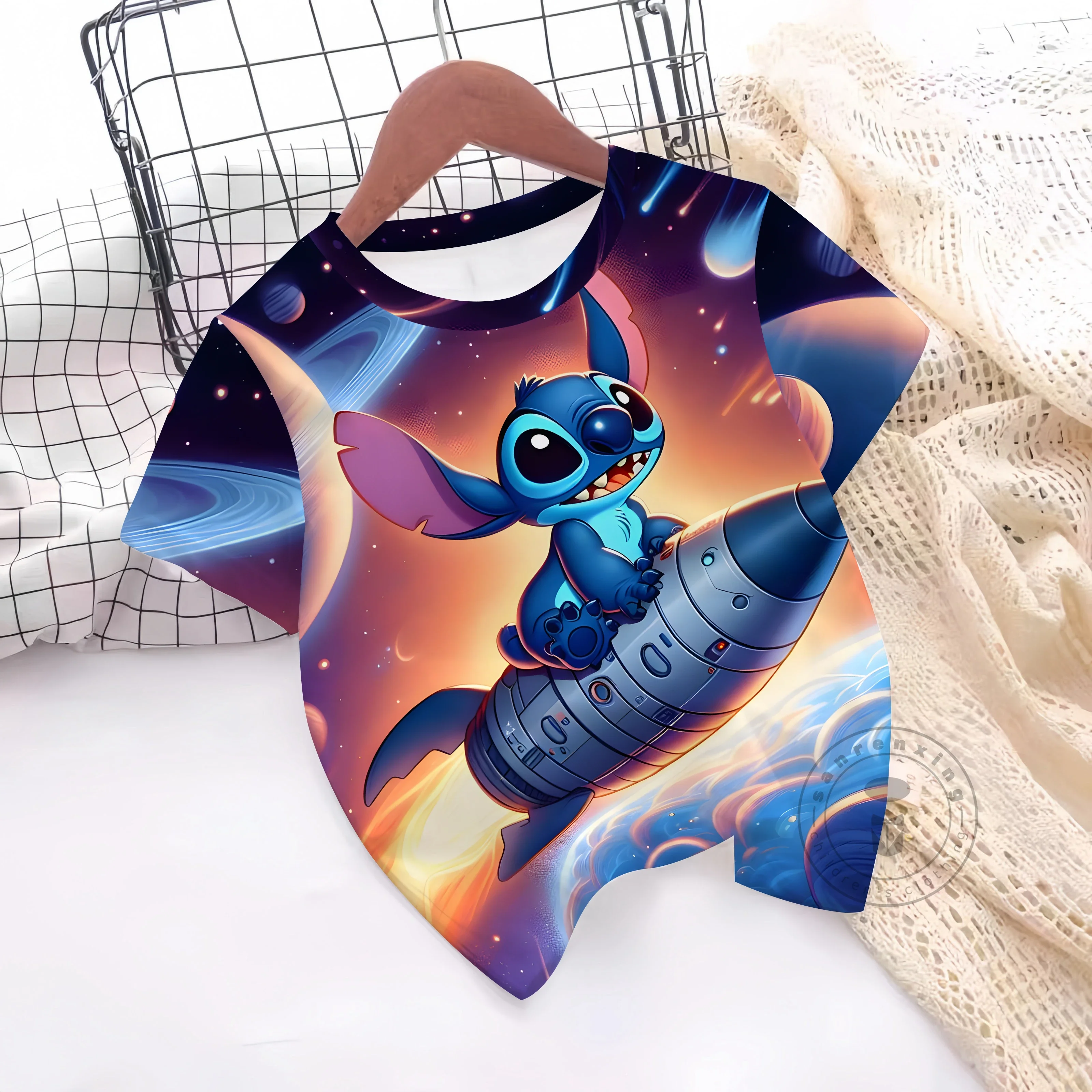 

3D Print T-Shirt Cute Disney Stitch Baby Clothing 5 To 14 Years Male Outdoor Clothes For Children Boy Girl Child Top Shirts