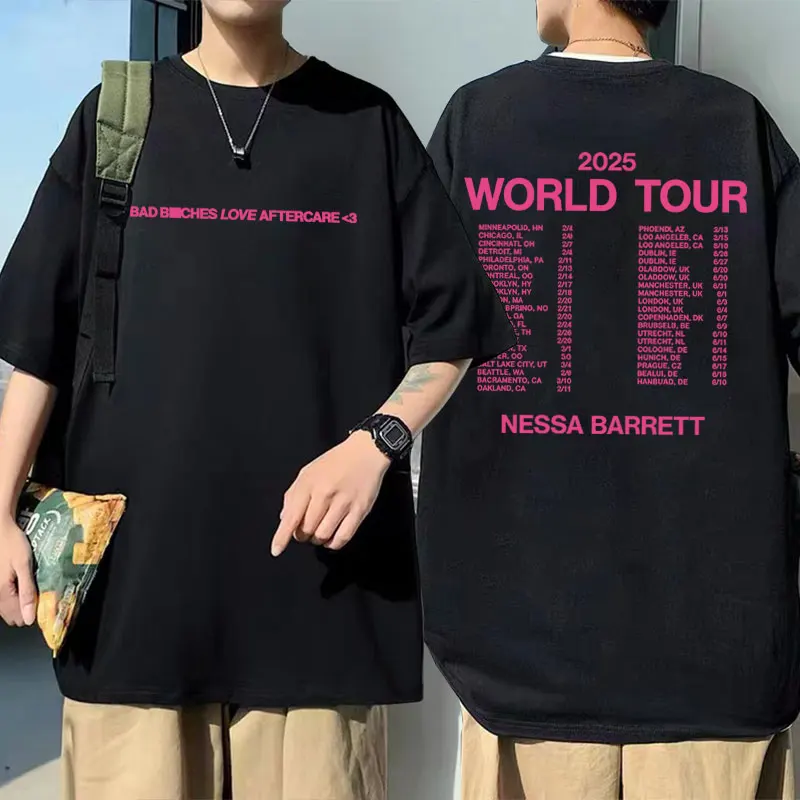 

Nessa Barrett Aftercare Tour 2025 T-shirt Men Women Clothing Fashion Pop Punk Music T Shirts Male Vintage Hip Hop T-shirts Tops