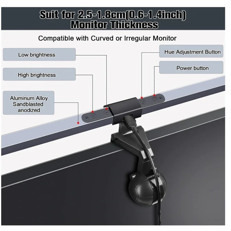 LED-Monitor Licht balk Computers piel Scherm Hanglamp PC-Monitor Licht Arbeit dimmbare Bildschirm Hängelampe für Notebook-Beleuchtung