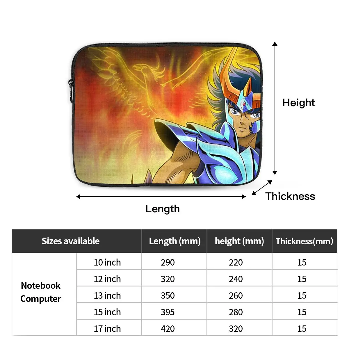 Saint Seiya Knights Of The Zodiac Ikki  Notebook Laptop Bag 10 12 13 15 17 Inch For Macbook Air Pro Tablet Shockproof Case Bag