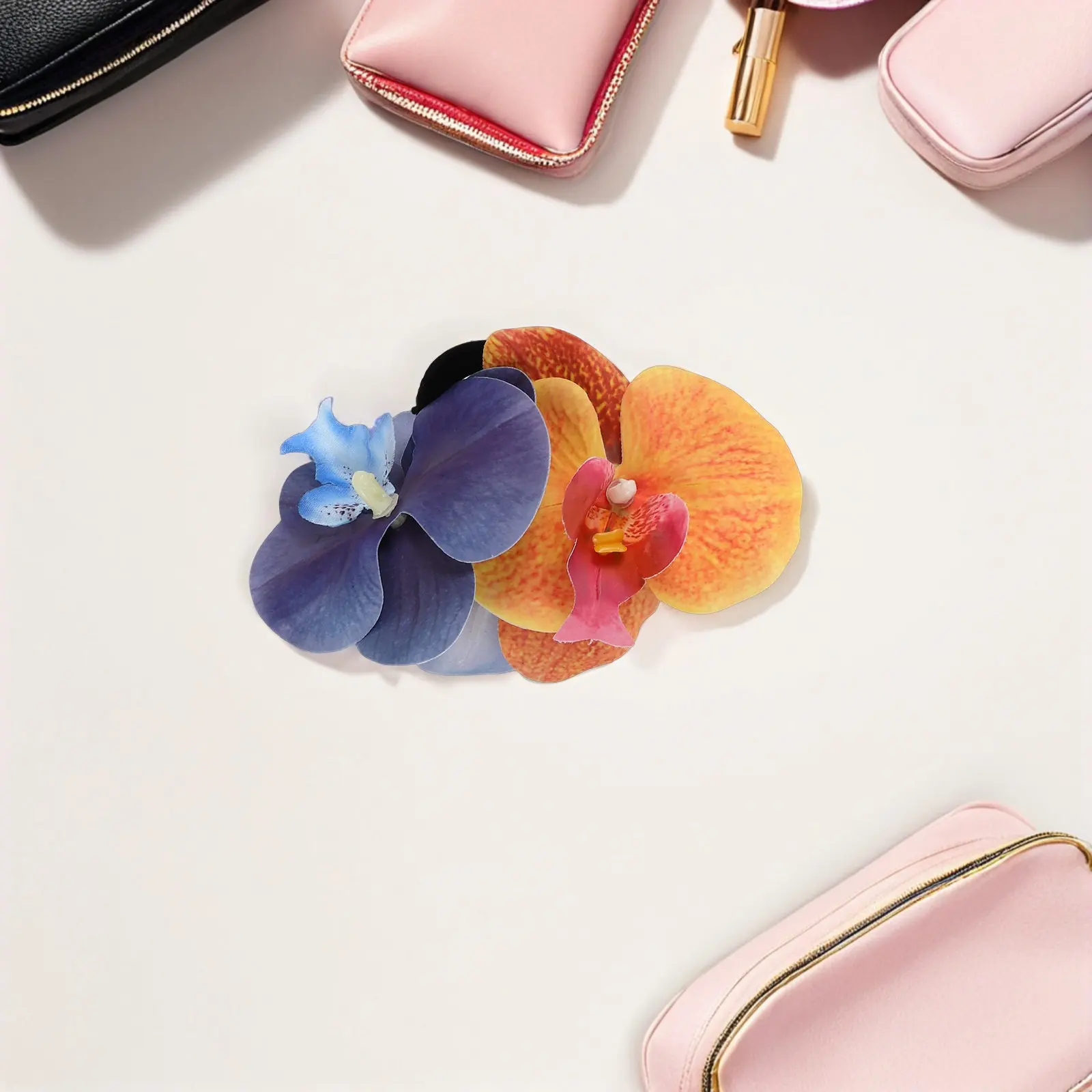 

3Pcs Orchid Hair Clips Realistic Tropical Flower Claw Clips Plastic Resin Seaside Vacation Hairstyling Flower Hair Clamp Set