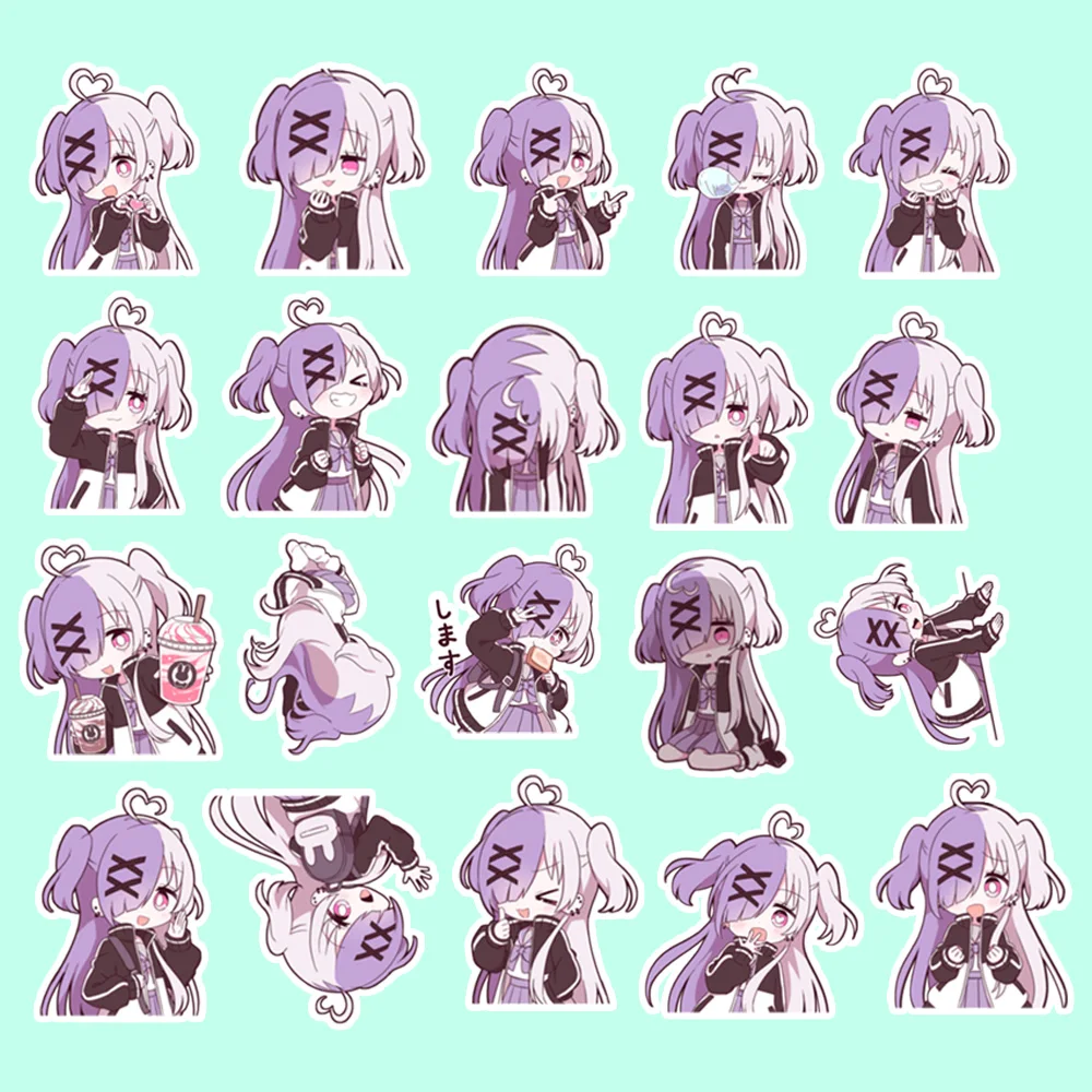 40 peças de adesivos de meme de menina de rabo de cavalo – decorações DIY para papelaria infantil, livros, telefones e cadernos