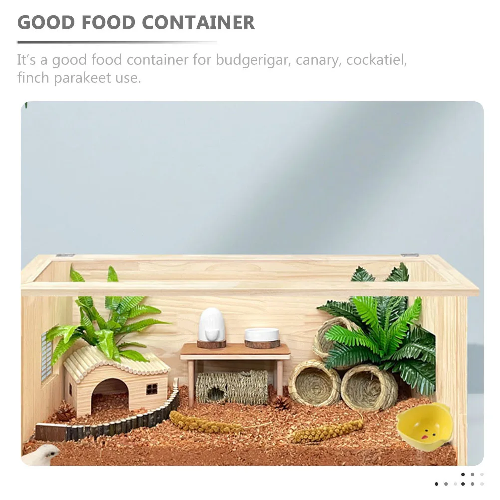 

2Pcs Ceramic Bird Feeding Bowls Large Capacity Scientific Design Pet Feeding Basins for Budgerigar Canary Cockatiel Finch