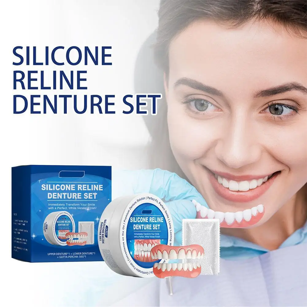 

False Teeth Silicone Upper Lower Veneers Perfect Laugh Veneers Fake Teeth Braces Comfortable Teeth Tooth Repair Set