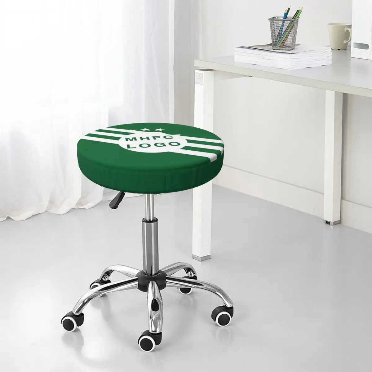 Israel F.C MHFC Champion Round Chair Cover Removable Stool Cover Solid Seat Cushion Protector