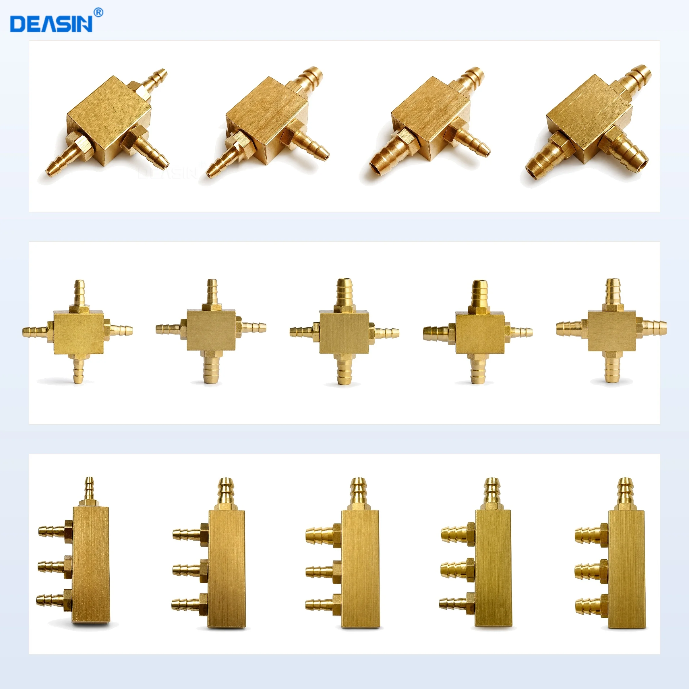 5pcs Dental Unit Joint Plastic Straight Joint Copper Joint Triple Joints Quaduple Joints Dental Chair Replacement Spare Parts