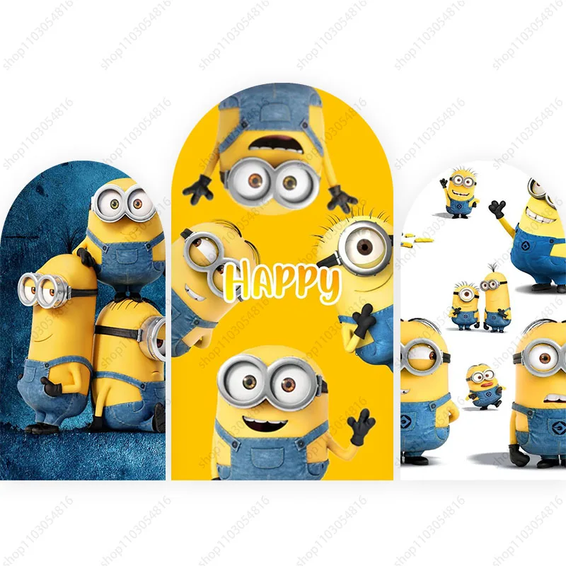 The Minions Arch Photo Backdrop Cute Theme Arched Wall For Kids  Birthday Party Baby Shower Doublesided Photography Background