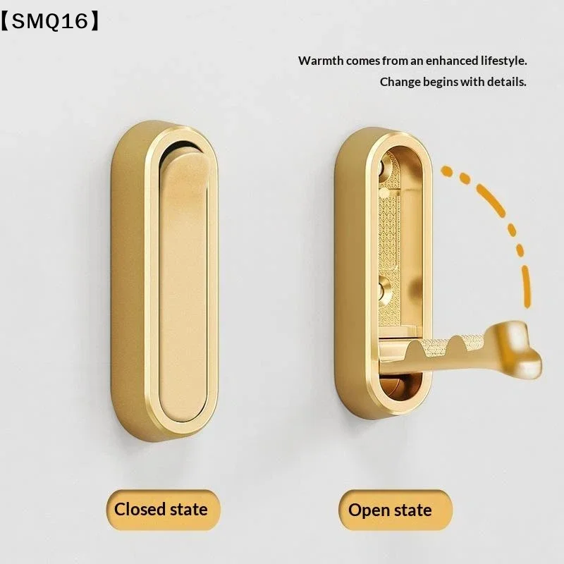 Concealed Folding Wall Hooks Heavy Duty Space Saving For Entryway Hanging Keys Bags Towels【SMQ】