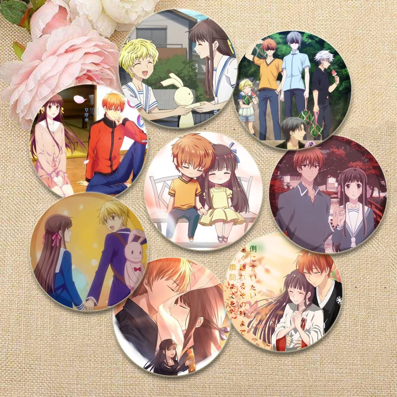 Fruits Basket Badge Anime Lapel Pins Souma Kyo Honda Tohru Cartoon Brooches for Backpack Clothes Accessories Fans Jewelry Gifts