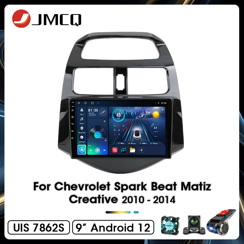 JMCQ 9 "radio samochodowe stereo dla Chevrolet Spark Beat Matiz Creative 2010-2014 Android12 Carplay Multimidia odtwarzacz wideo jednostka główna
