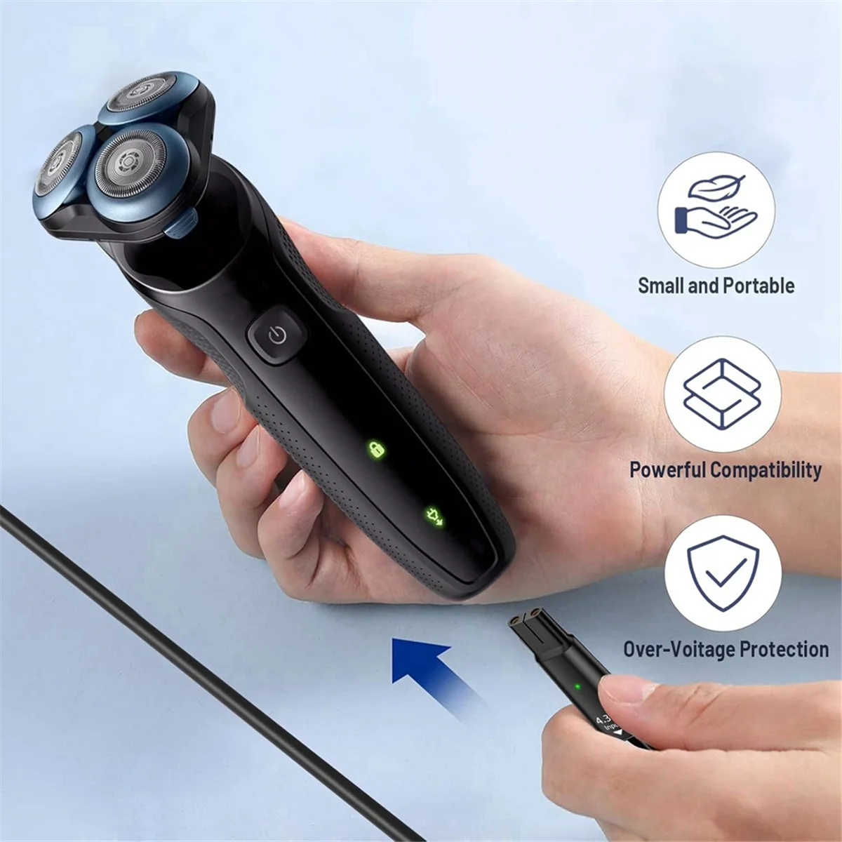 ABXHH 8 فولت HQ850 Type-C ماكينة حلاقة مهايئ شاحن محول شحن لشركة فيليبس شفرة واحدة QP2530 QP2630 الكهربائية أداة تهذيب اللحية B