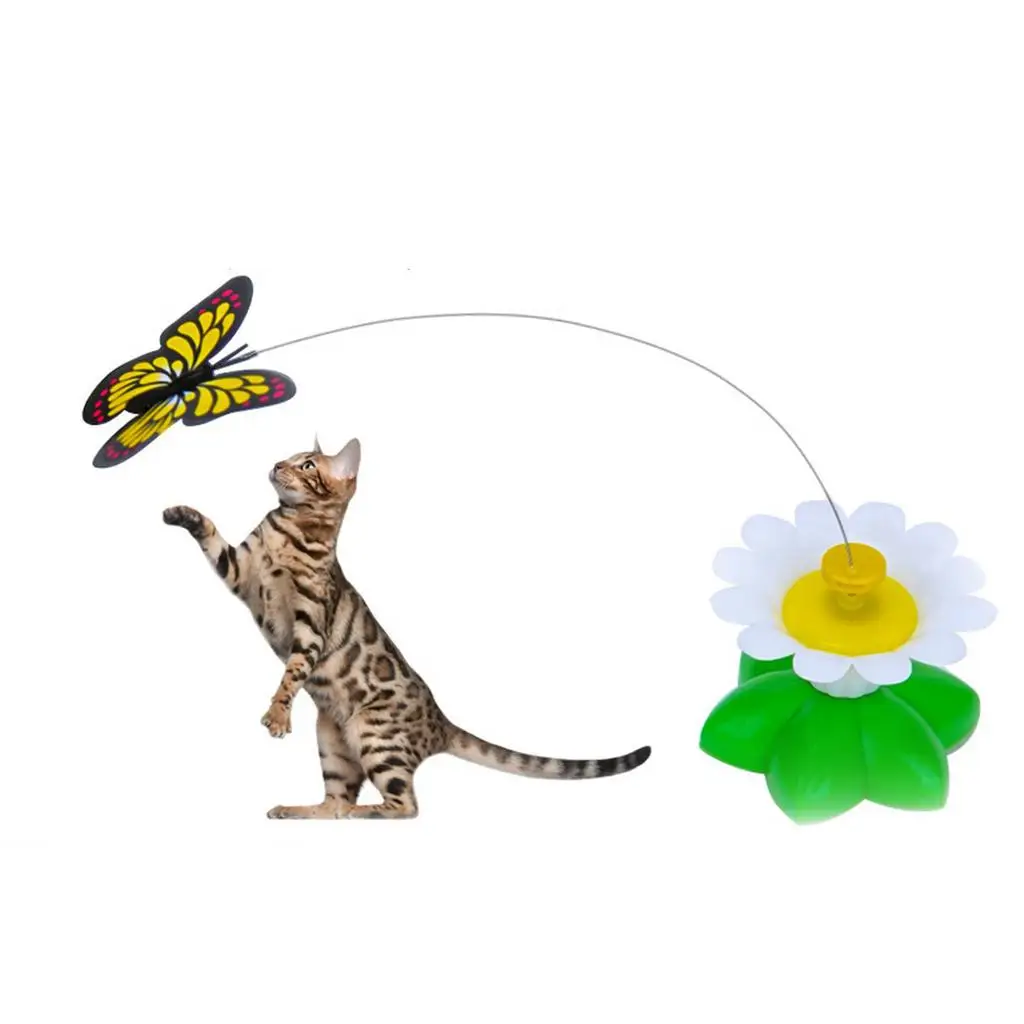 Funny Cat Attracting Toy Rotating Electric Flying Butterfly / Hummingbird Toy for Cat Kitten Pets Puppy