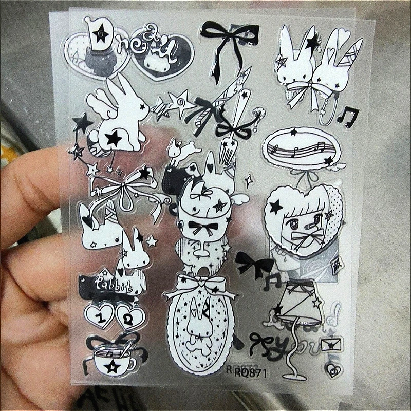 Y2K Cute Angel Rabbit Stickers DIY Scrapbooking Phone Journal Decoration Sticker School Stationery view 5