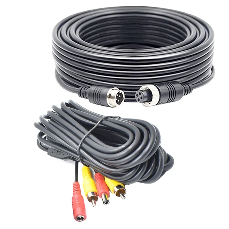 4Pin/AV DVR Camera Extension Cable RAC Aviation Connector Power Cord For CCTV Videl System/Trailer/Bus/Van/Pickups/RV